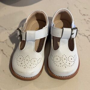 Classic White Kids Shoes with Buckle